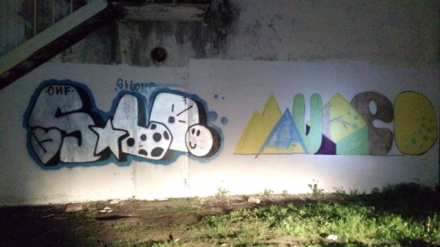 Житель Петушков разрисовал граффити стену районной администрации